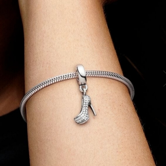 Authentic NEW Pandora Stiletto Shoe Dangle Charm S925ALE Pavé CZ - Picture 9 of 9